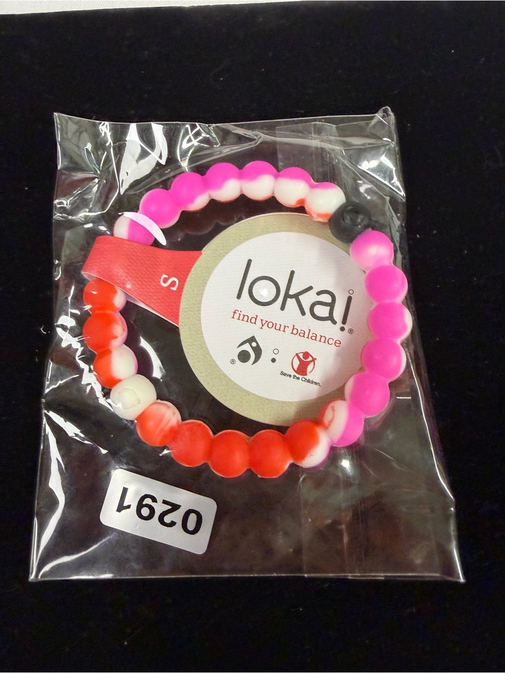 Lokai Kids Colorblock Beaded Bracelet - Hot Pink, Red & White